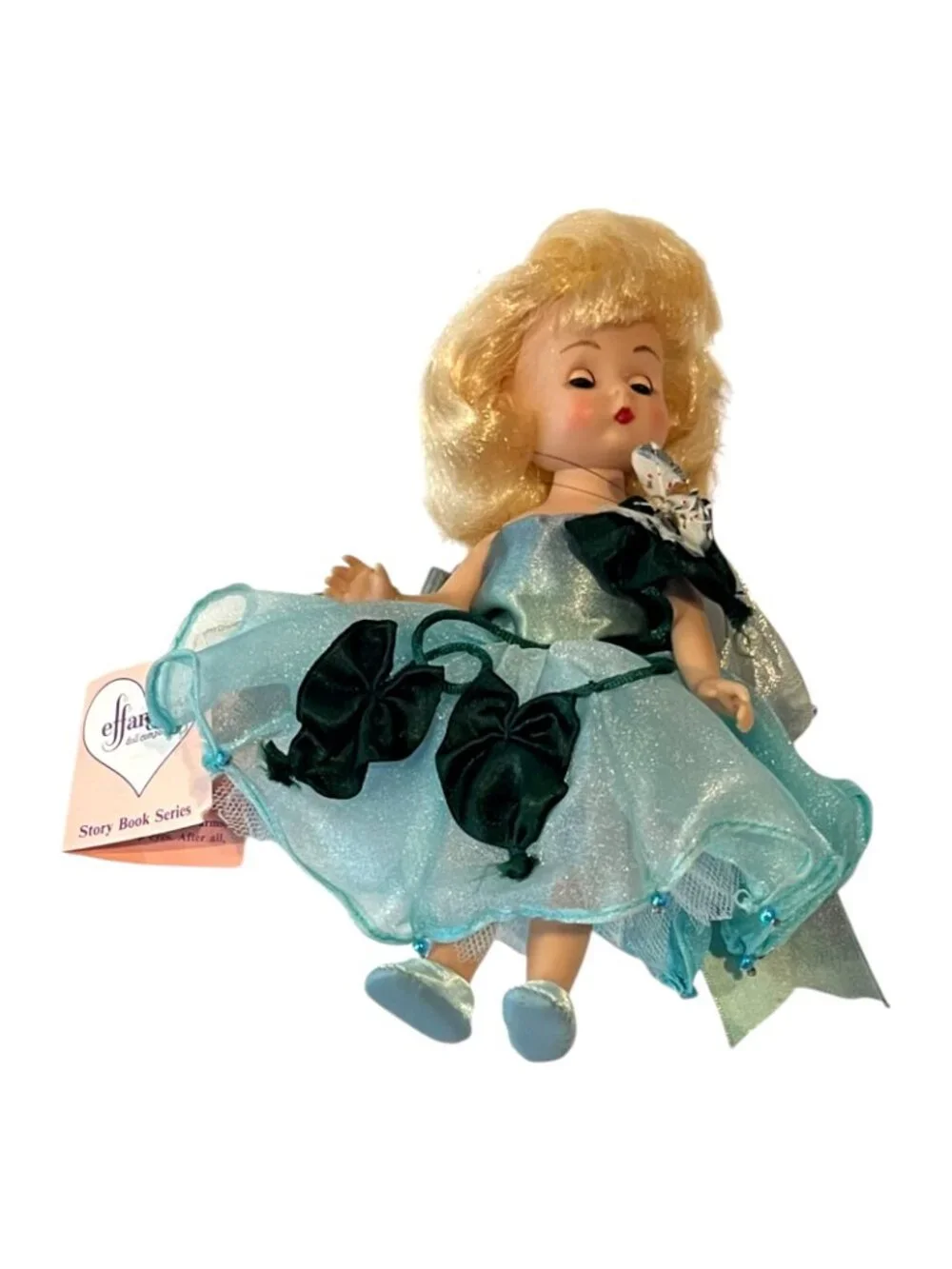 Vintage Effanbee Story Book Series Doll Blue Dress Gown Pink Hang Tag Blonde